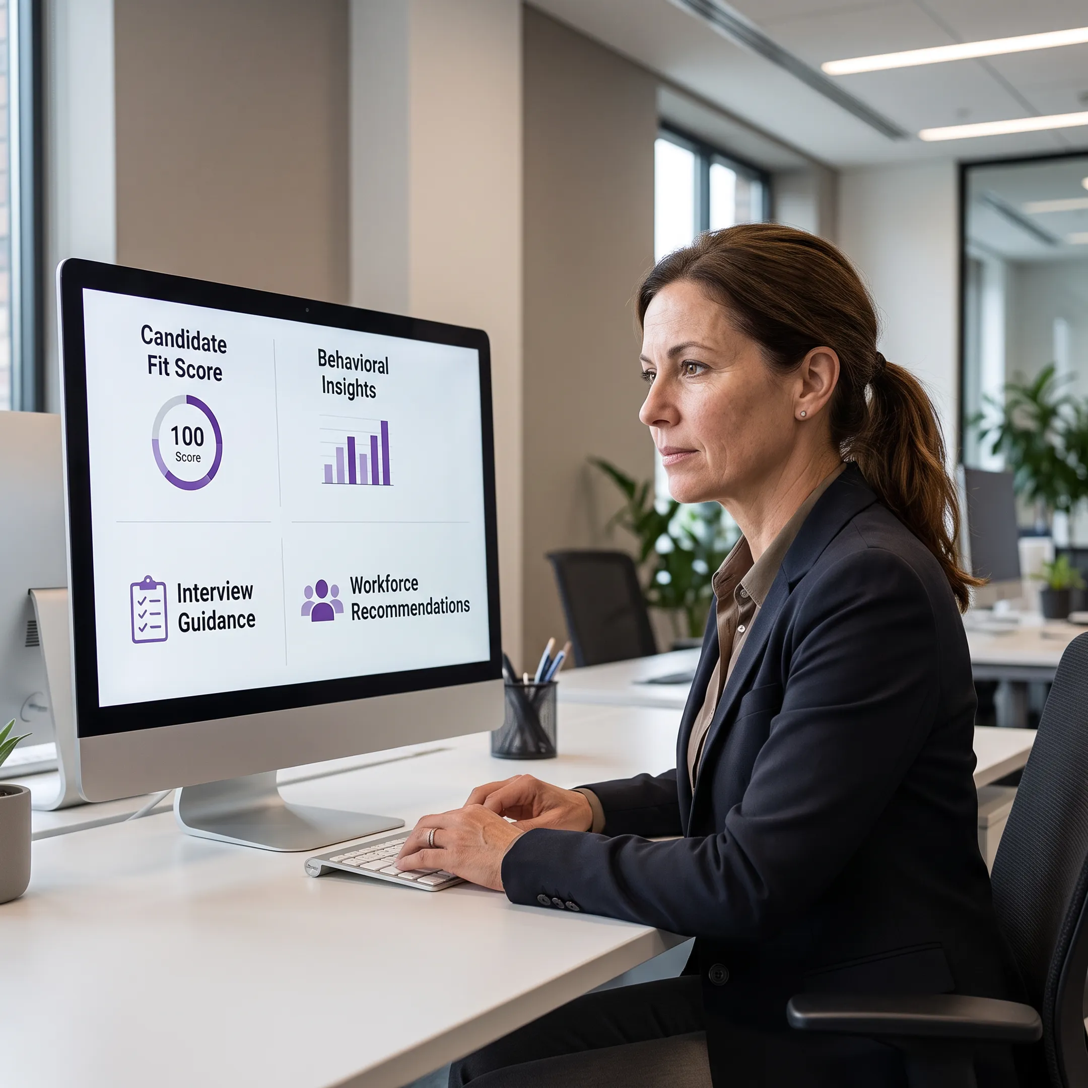 Behavioral health recruiter reviewing candidate fit insights and hiring recommendations