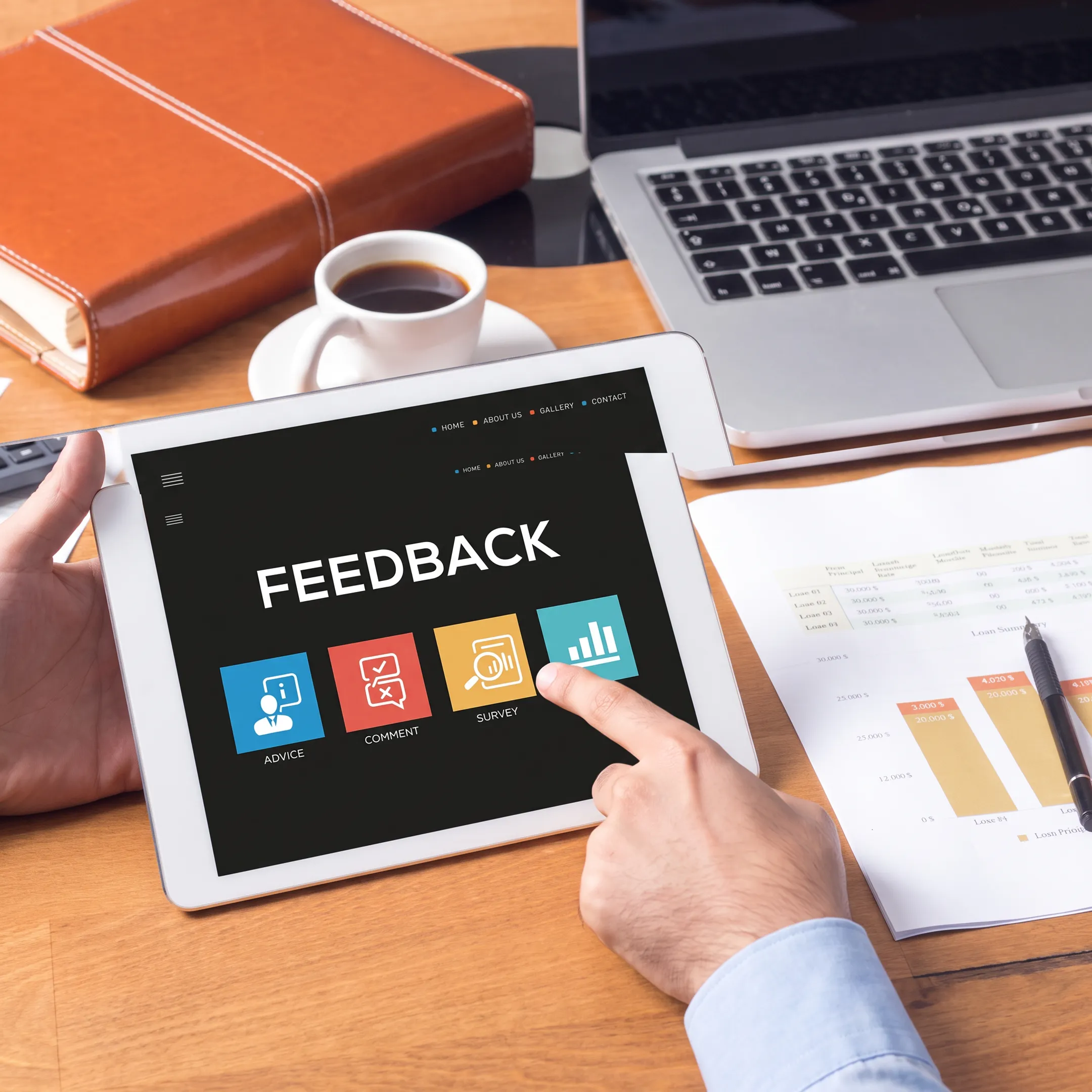 Workforce leader analyzing employee sentiment and turnover survey trends