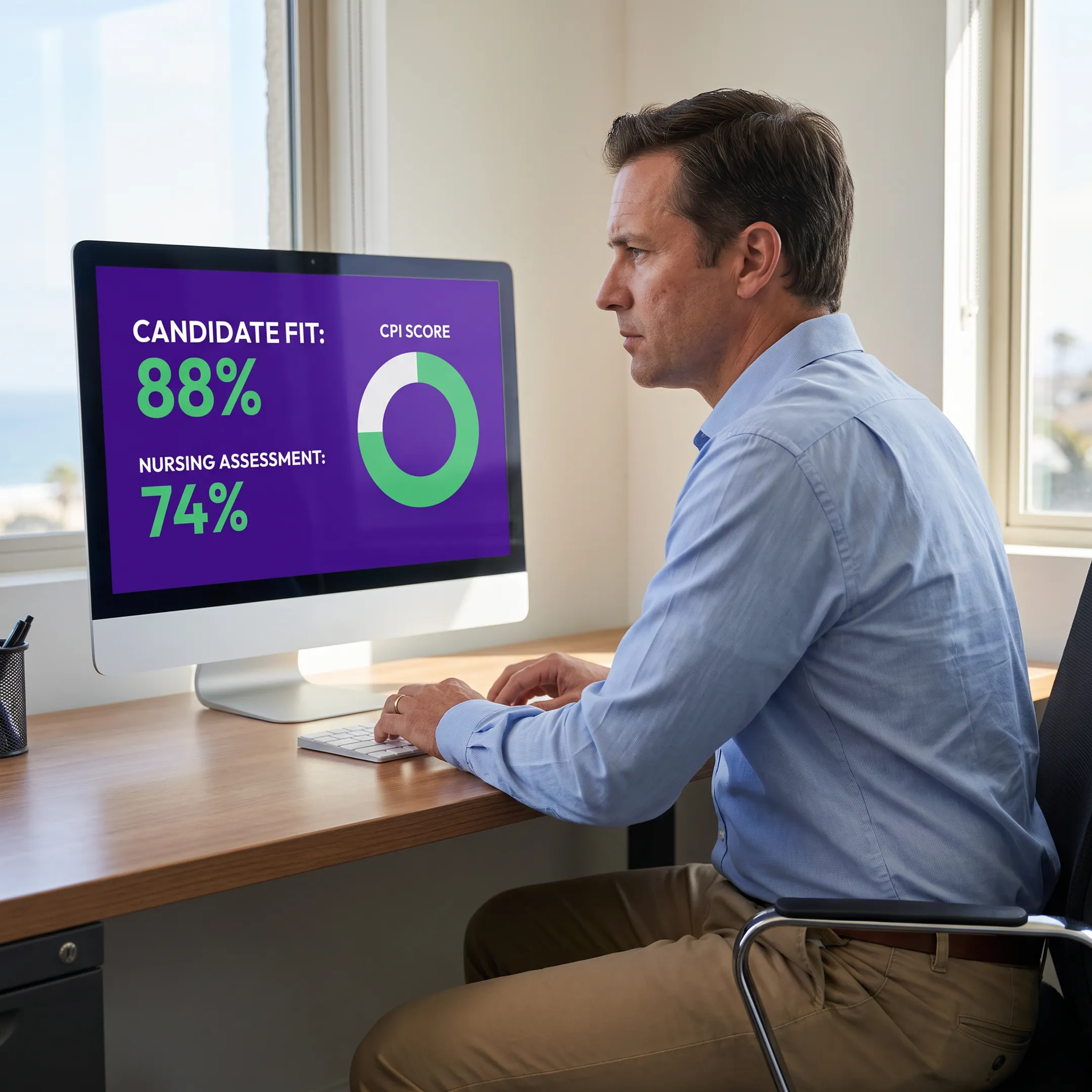 Hiring manager reviewing behavioral nursing assessment insights