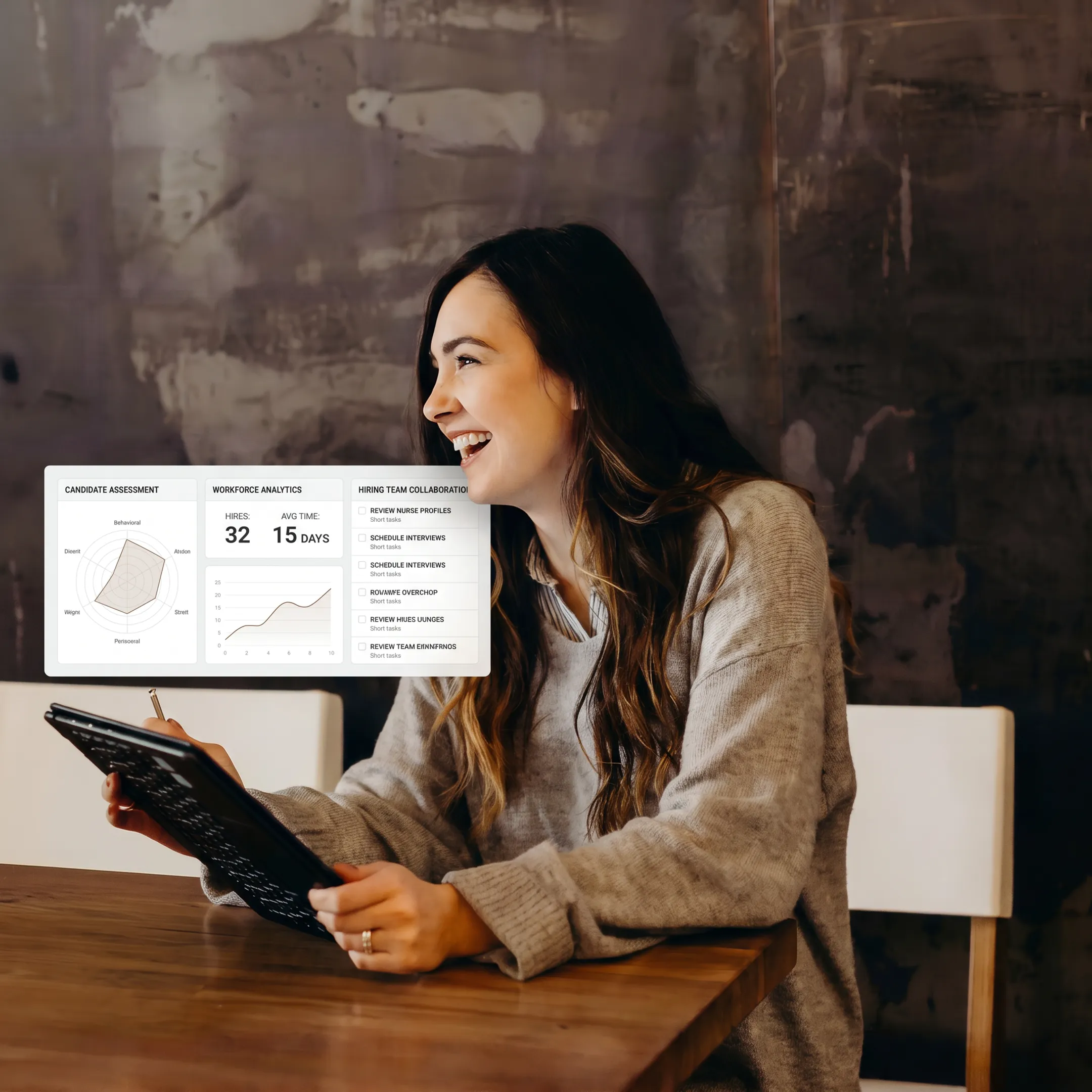 Healthcare recruiting software dashboard supporting behavioral health hiring decisions