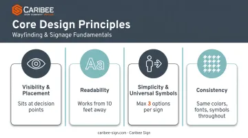 Four core design principles for effective wayfinding signage systems