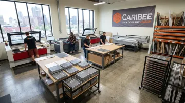 Caribee Sign manufacturing facility production floor producing ADA compliant signage