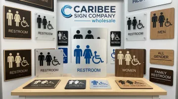 Wholesale ADA signage samples with raised characters and braille lettering