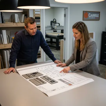 Custom stadium signage planning and production process