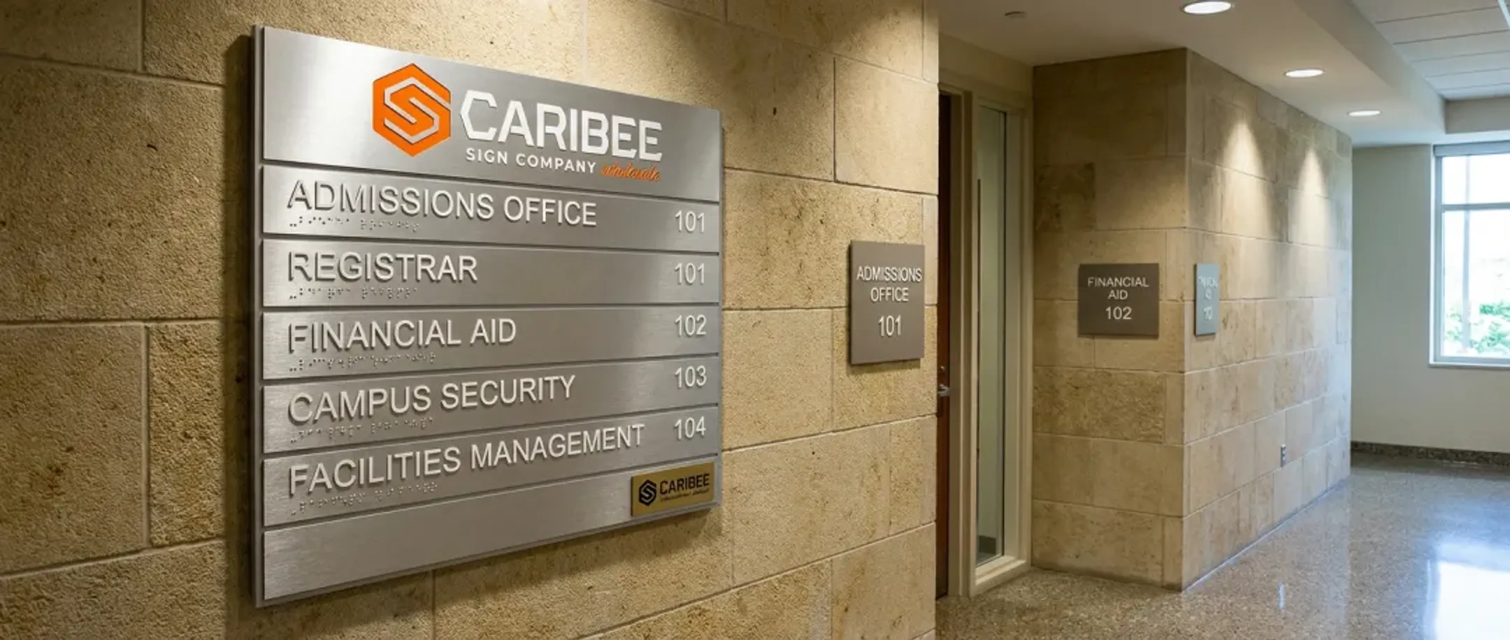 University Campus Building Lobby Signs