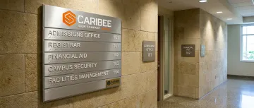 University Campus Building Lobby Signs
