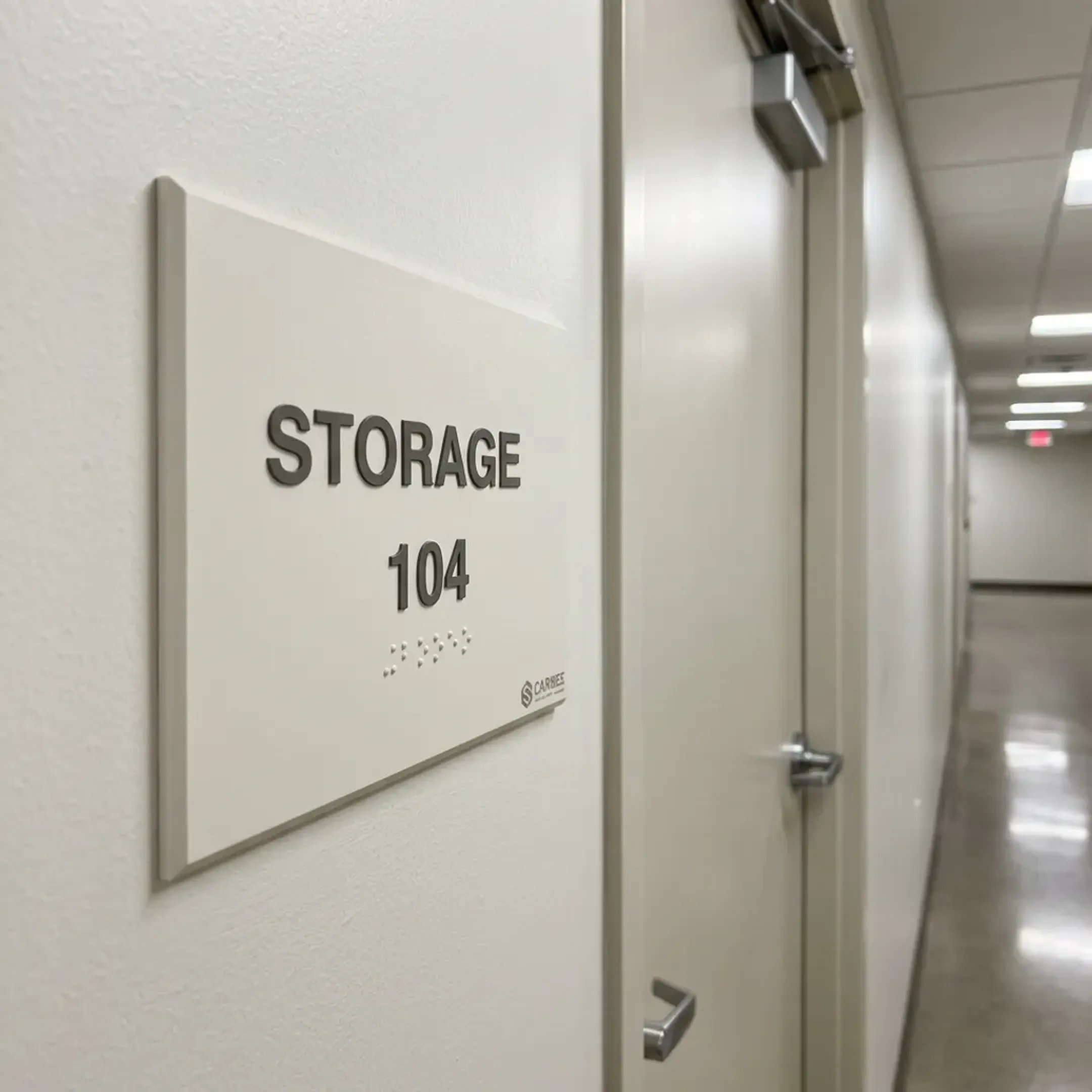 Healthcare facility closet sign