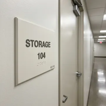 Healthcare facility closet sign
