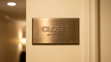 Hotel closet sign