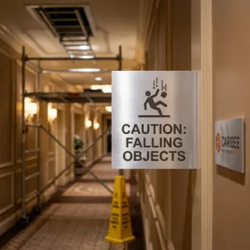 Hospitality venue warning sign