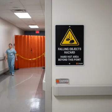 Healthcare facility warning signage