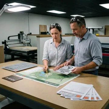 Outdoor park sign production planning