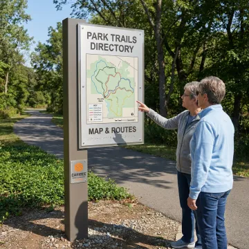 Outdoor park wayfinding sign