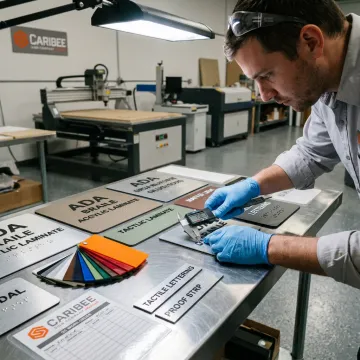 ADA sign production and proofing process