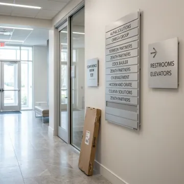 Custom ADA signage in commercial lobby