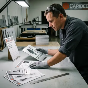 Custom restaurant signs being reviewed