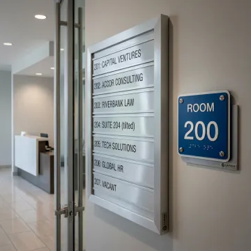 Custom ADA signs in a commercial building