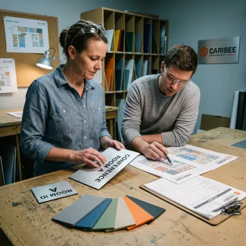 Custom ADA signs being reviewed for production