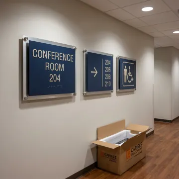ADA signage and wayfinding in a Portland commercial building