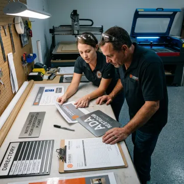 Custom ADA signage production process