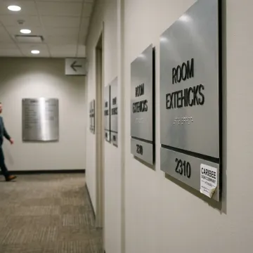 Custom ADA signage in commercial building