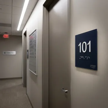 ADA-compliant signage in a commercial building
