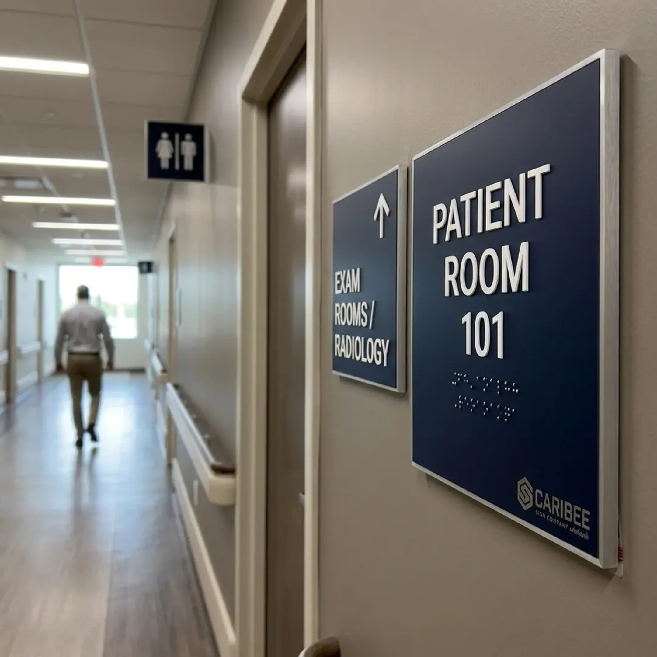 Healthcare facility wayfinding signage
