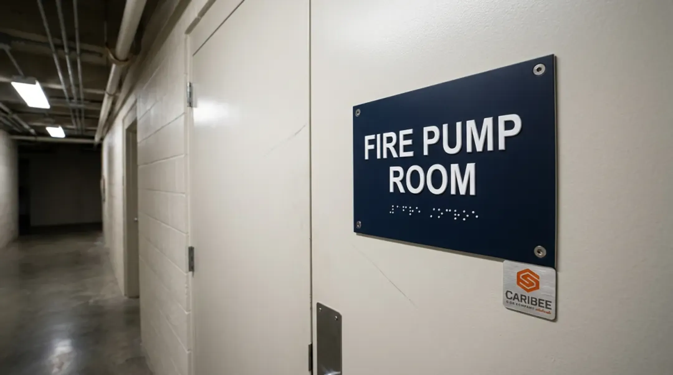 Education & Campus Facilities fire pump room sign