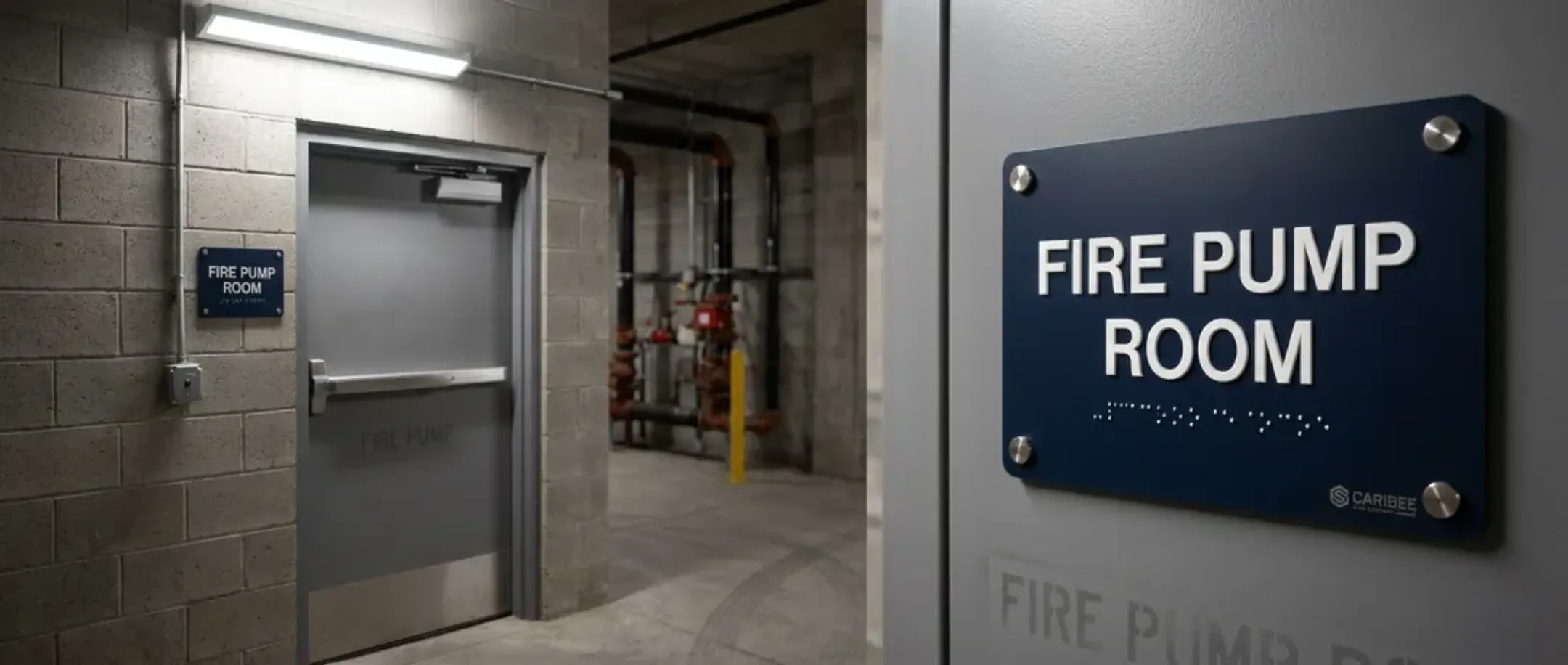 Multifamily Residential Properties fire pump room sign