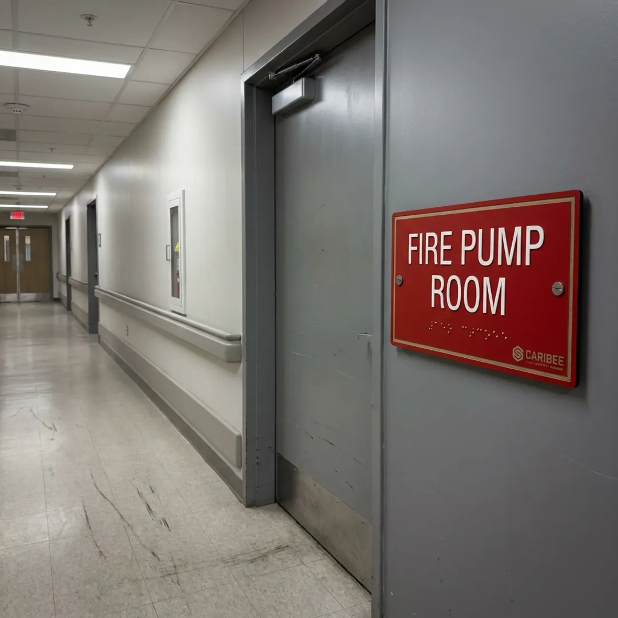 Healthcare & Hospitals fire pump room sign
