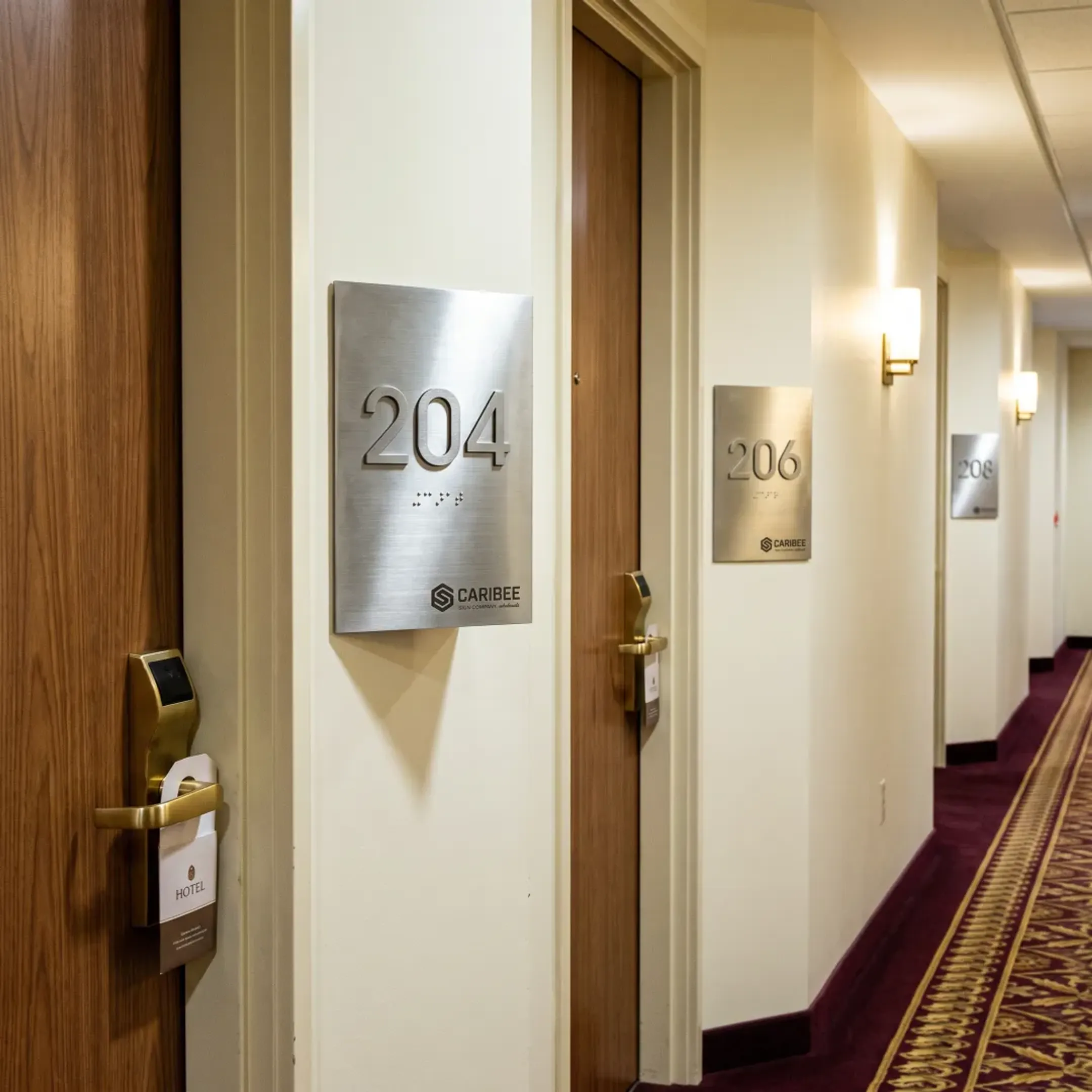 Hospitality hotel room number signage