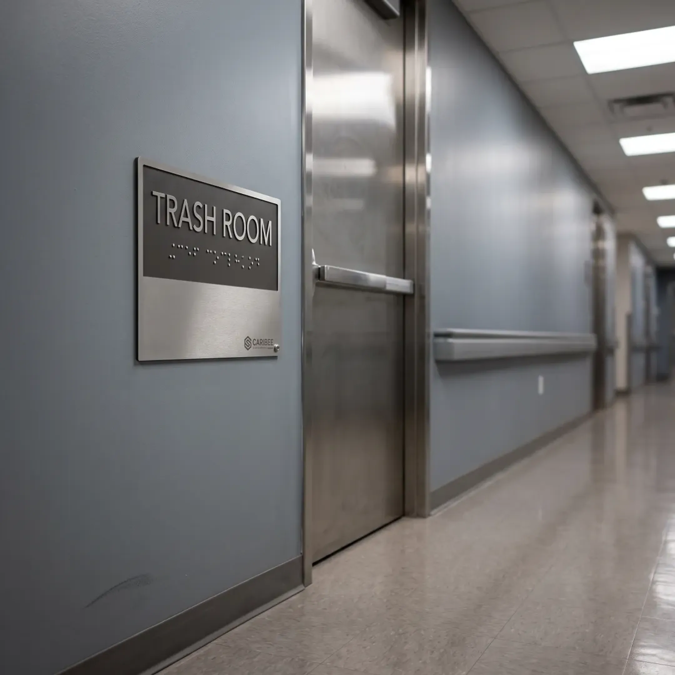 Healthcare facility trash room sign