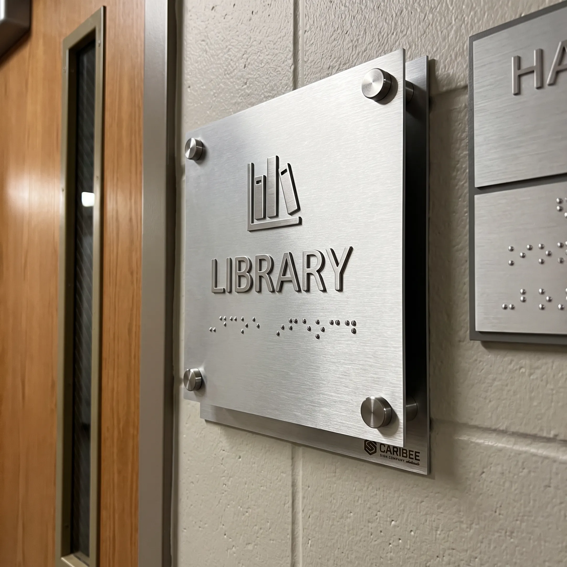 School library ADA signage