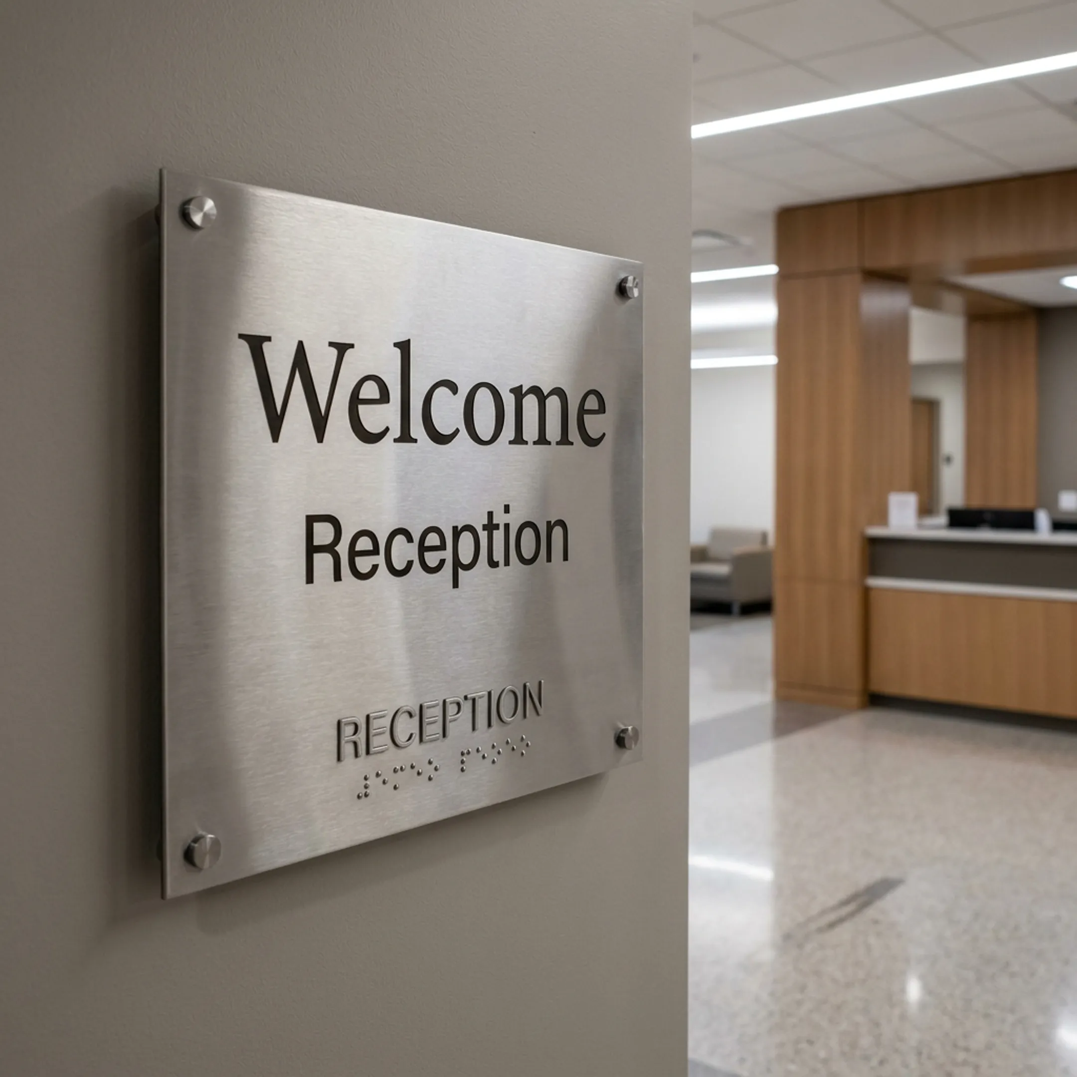 Education campus reception sign
