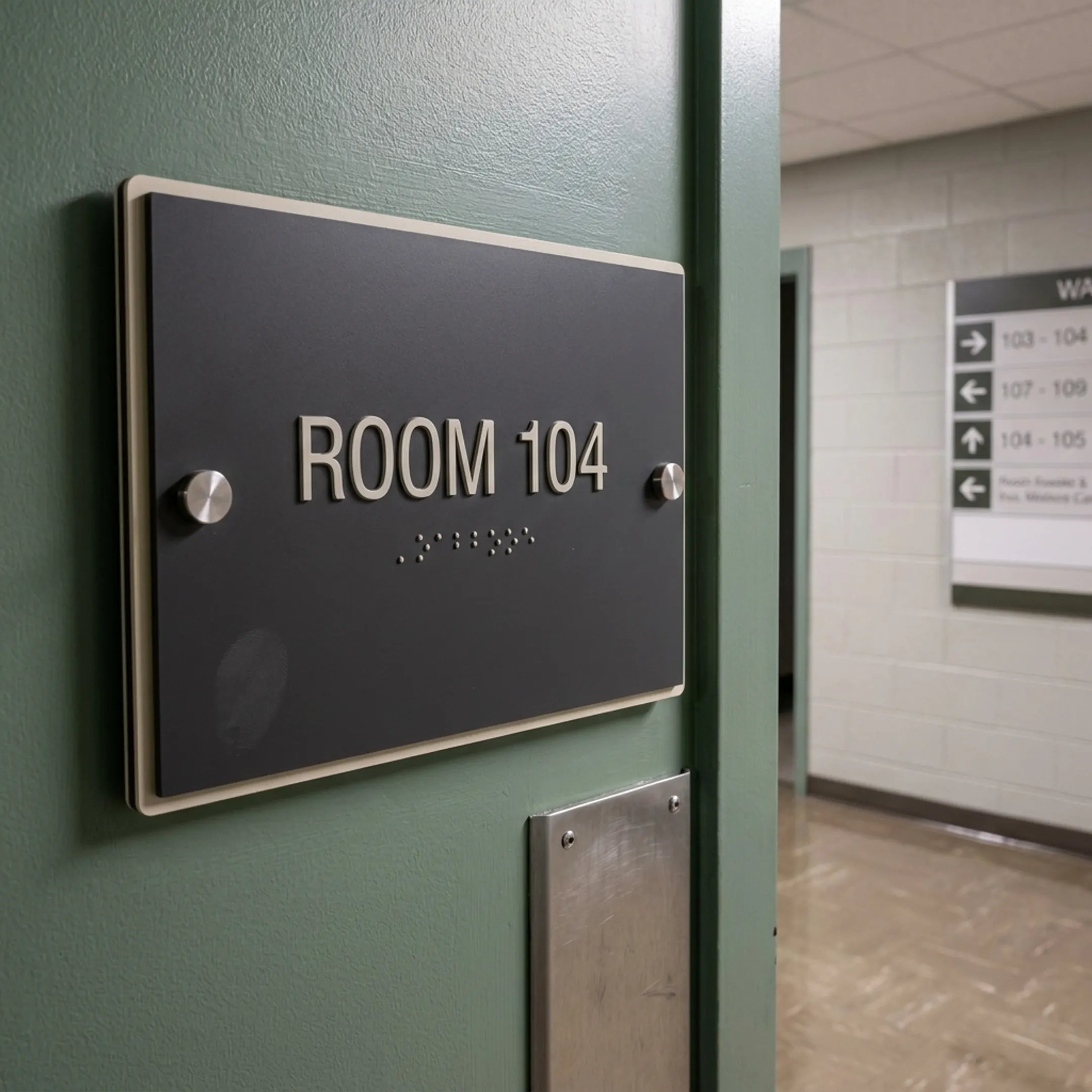 Education campus door sign