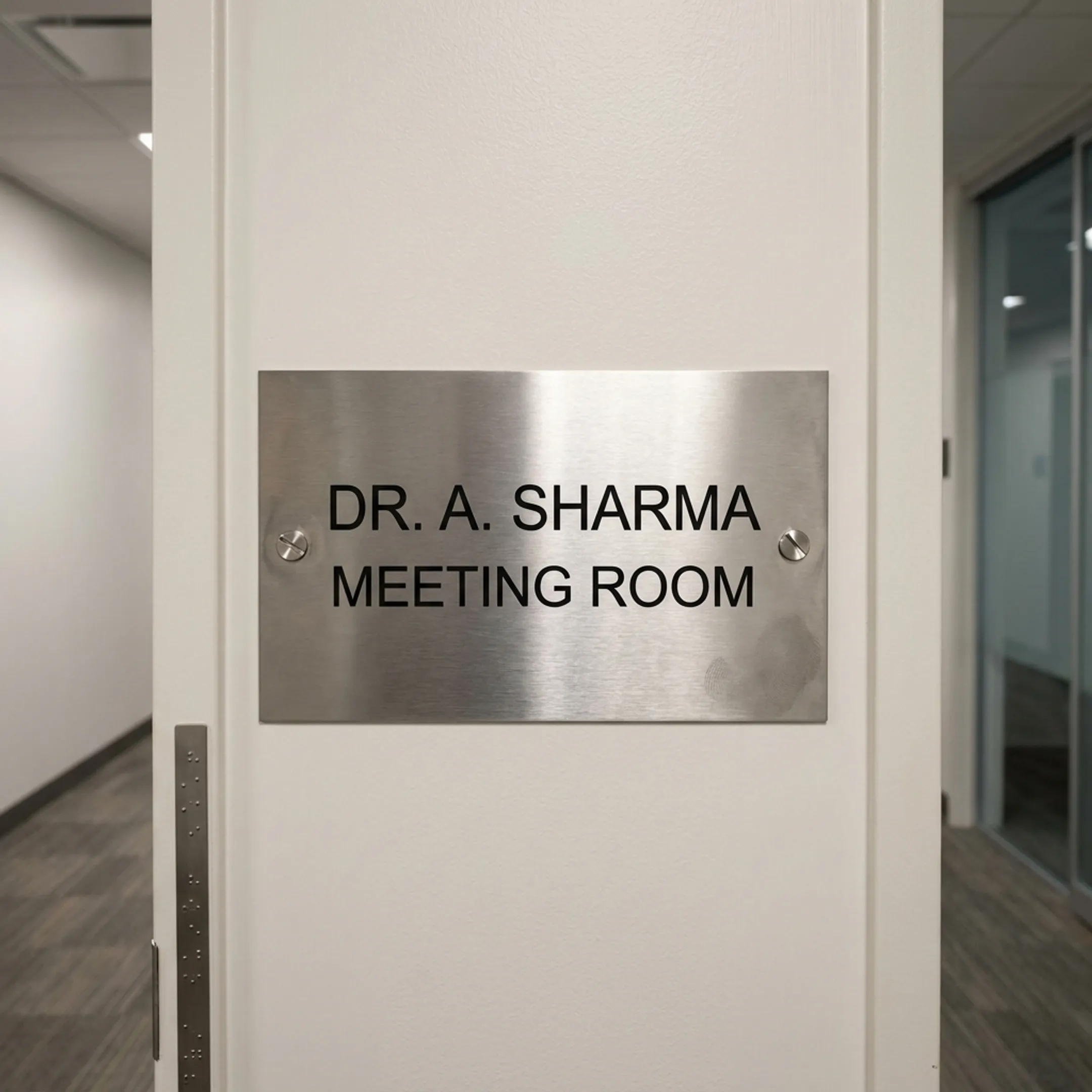 Corporate office nameplate