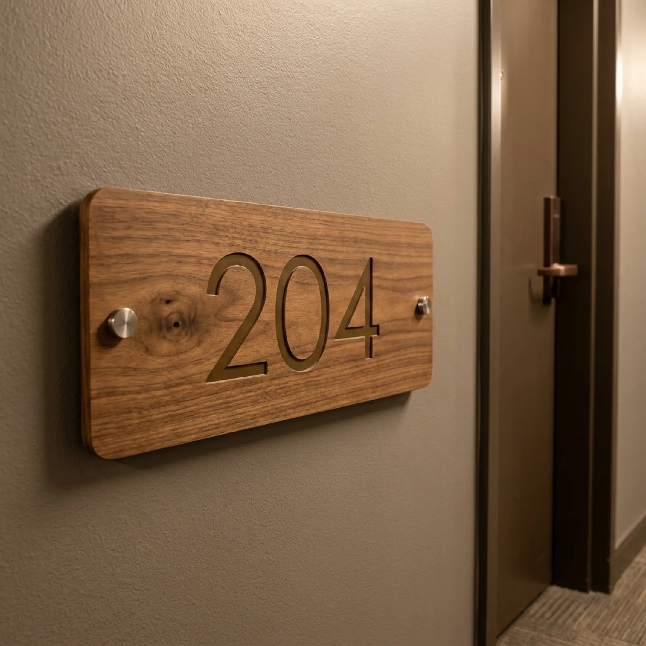Apartment unit number sign