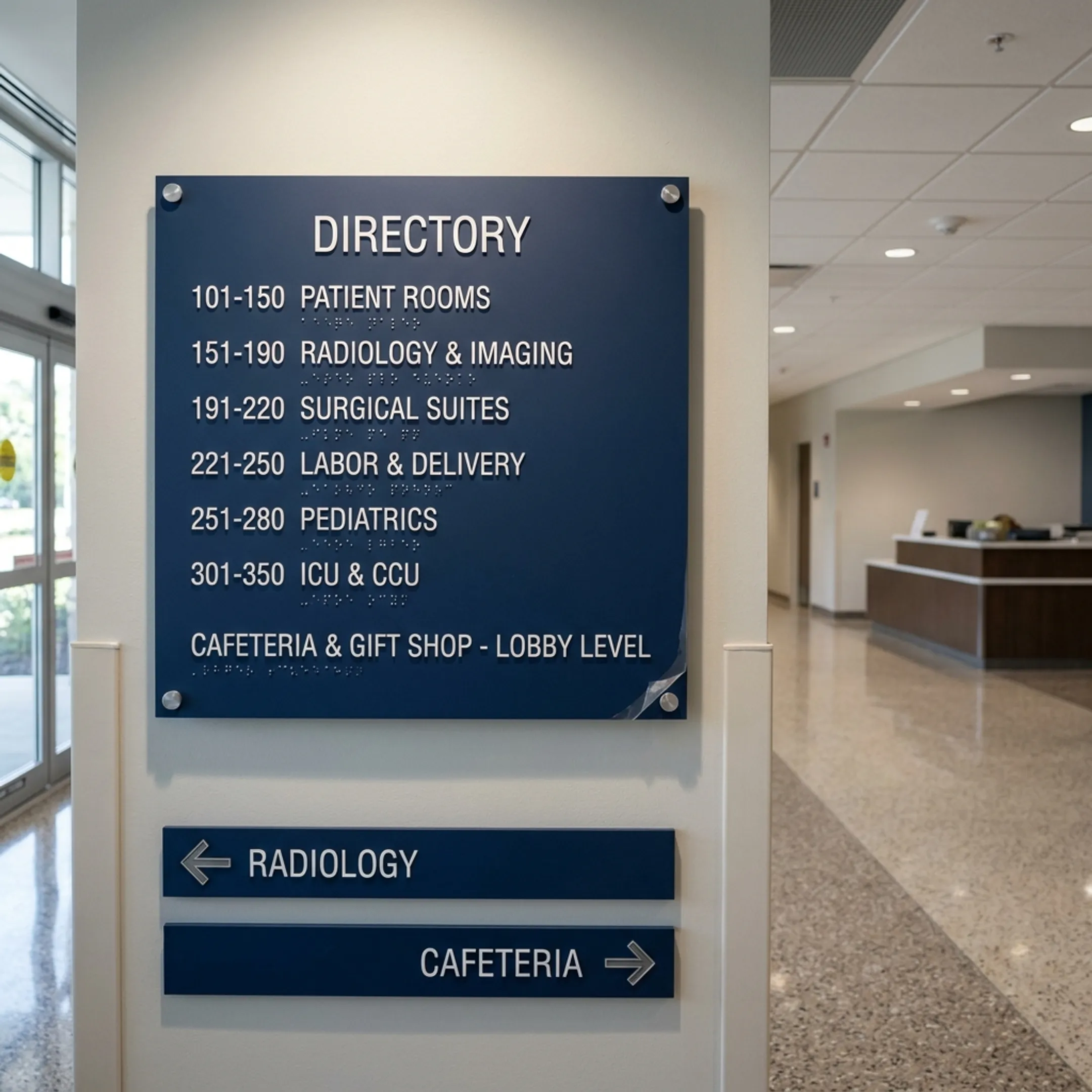 Healthcare Facilities entrance signage