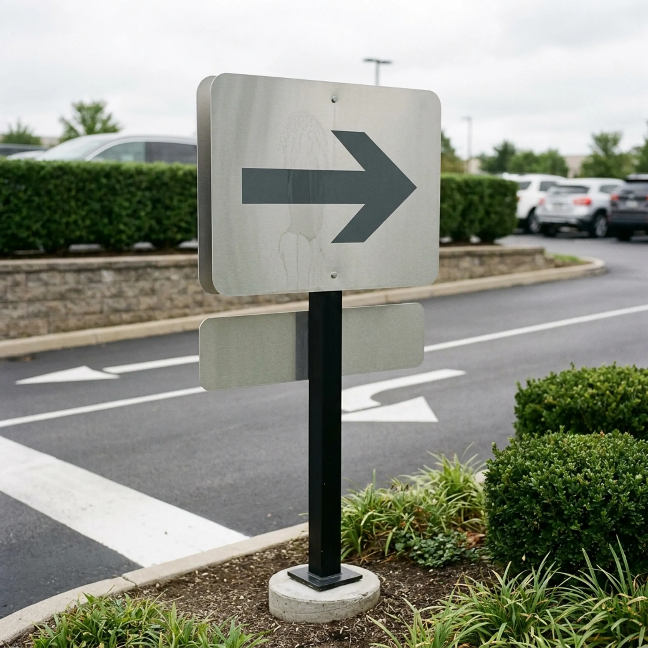 Corporate parking directional sign