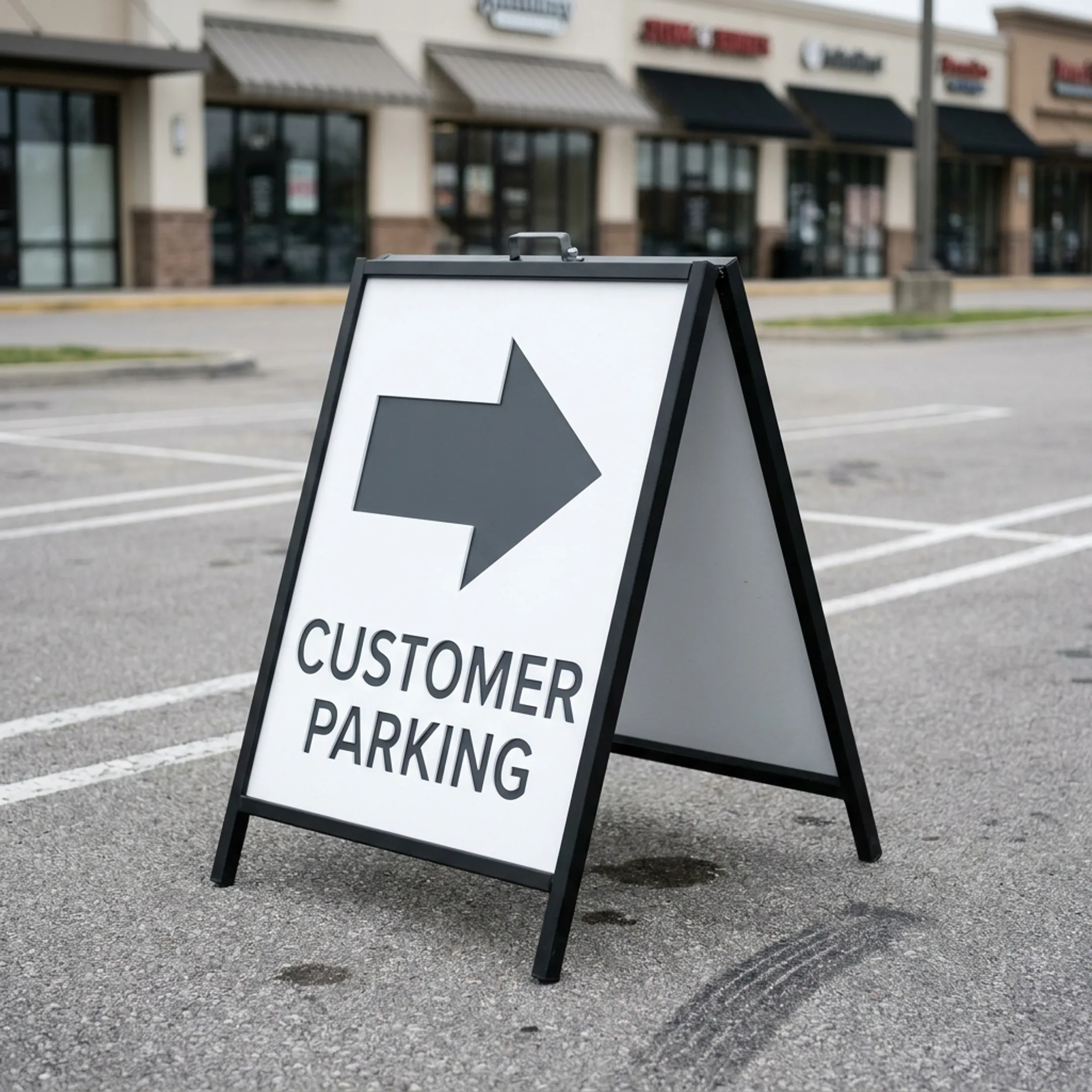 Retail parking directional sign