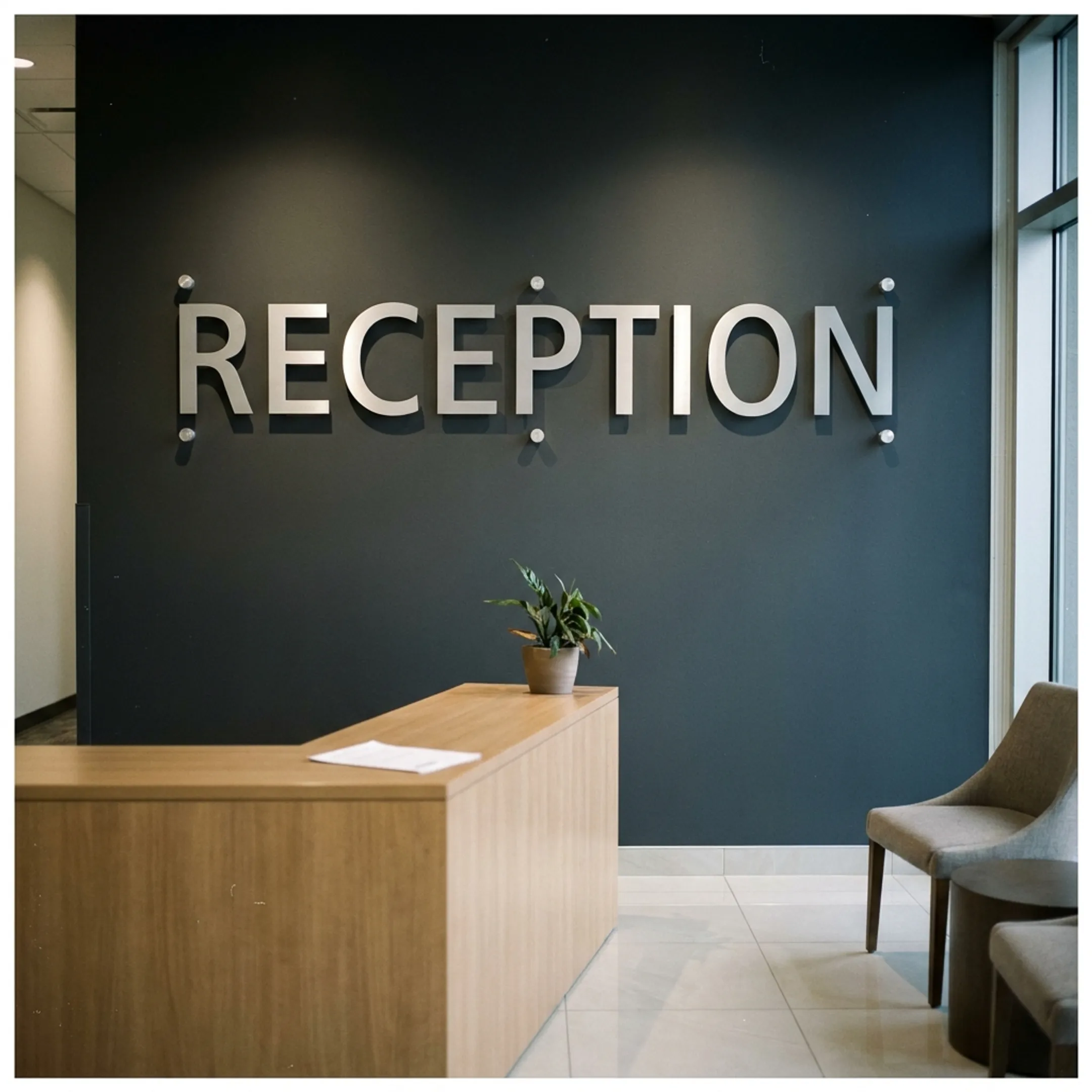 Corporate office dimensional signage