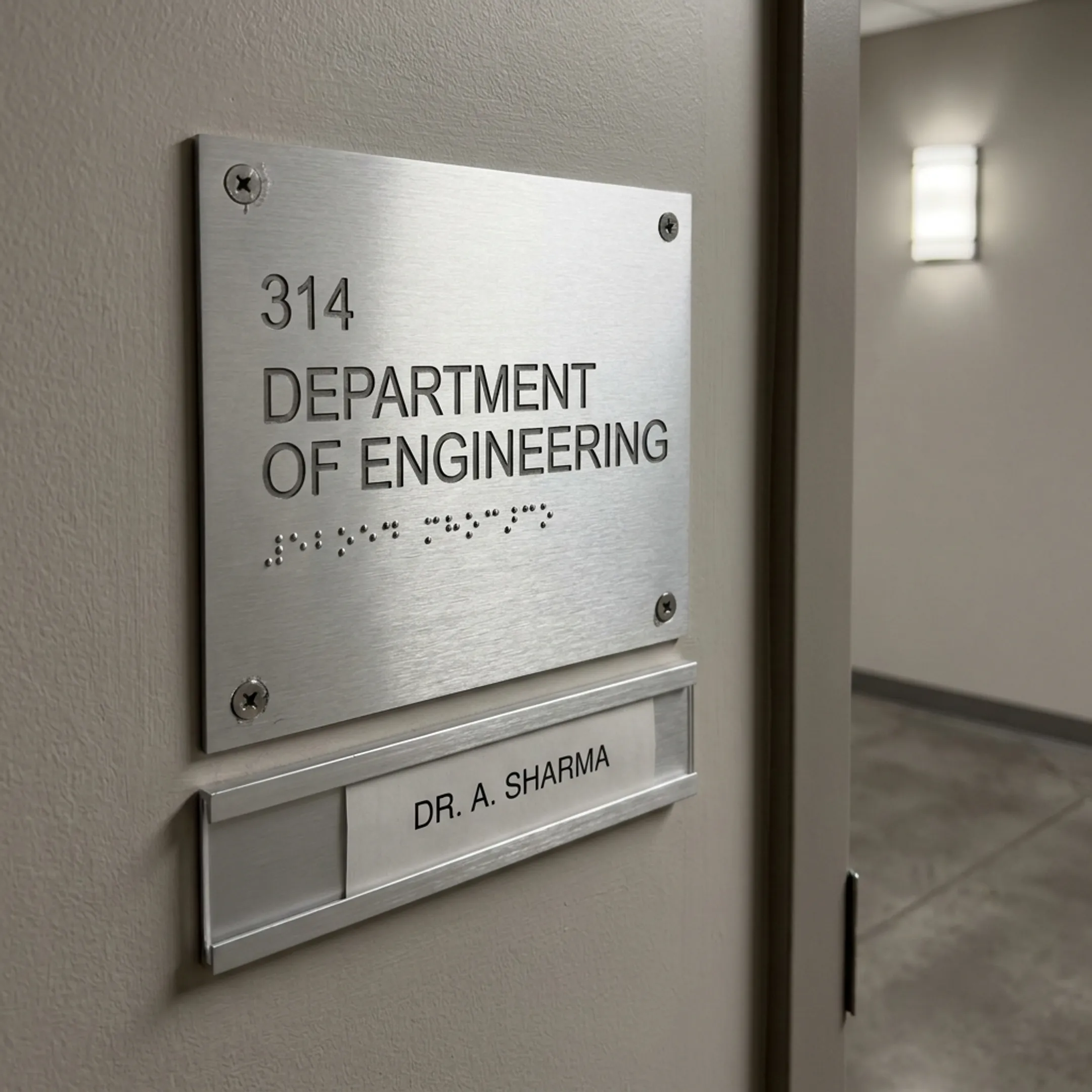Classroom nameplate sign