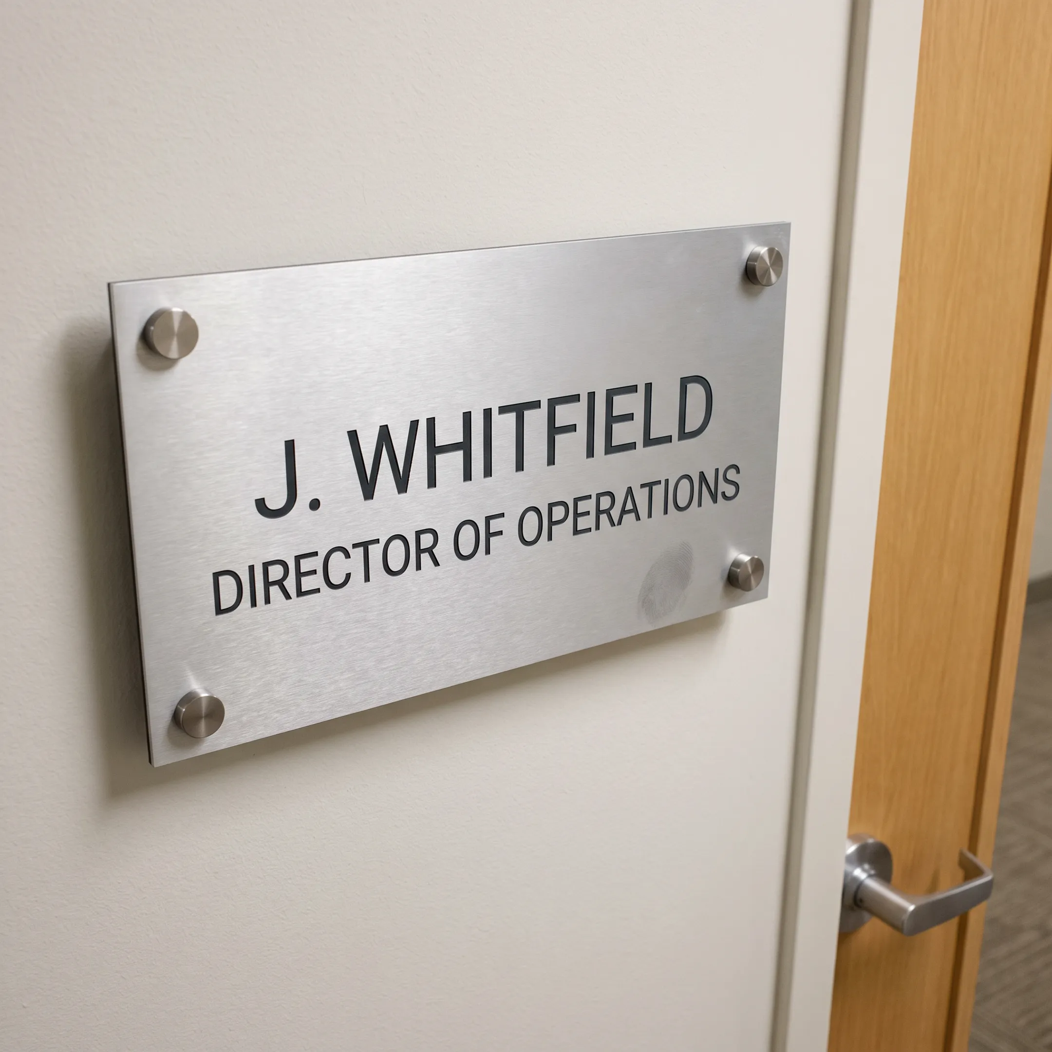 Corporate office nameplate