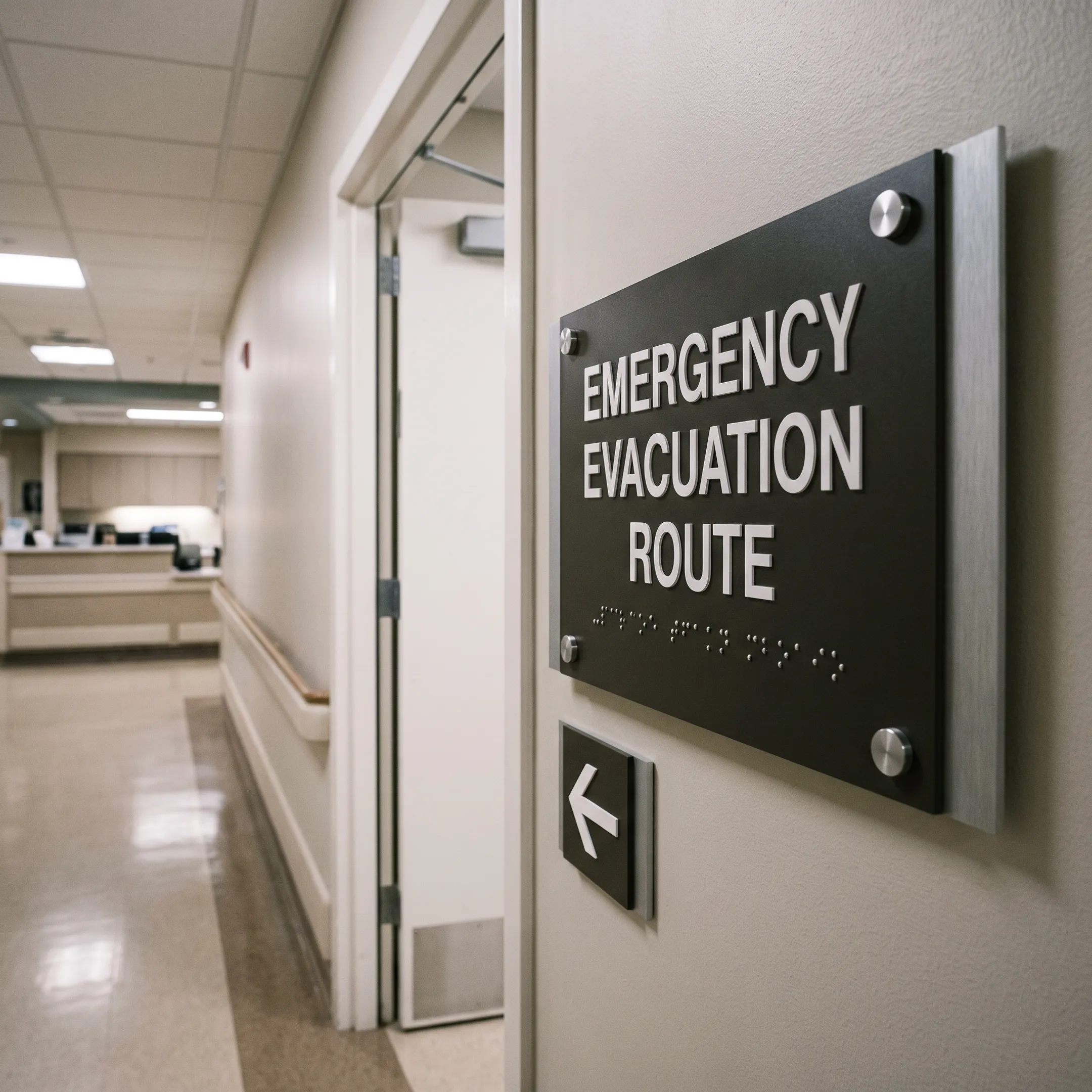 Healthcare entrance and exit signage