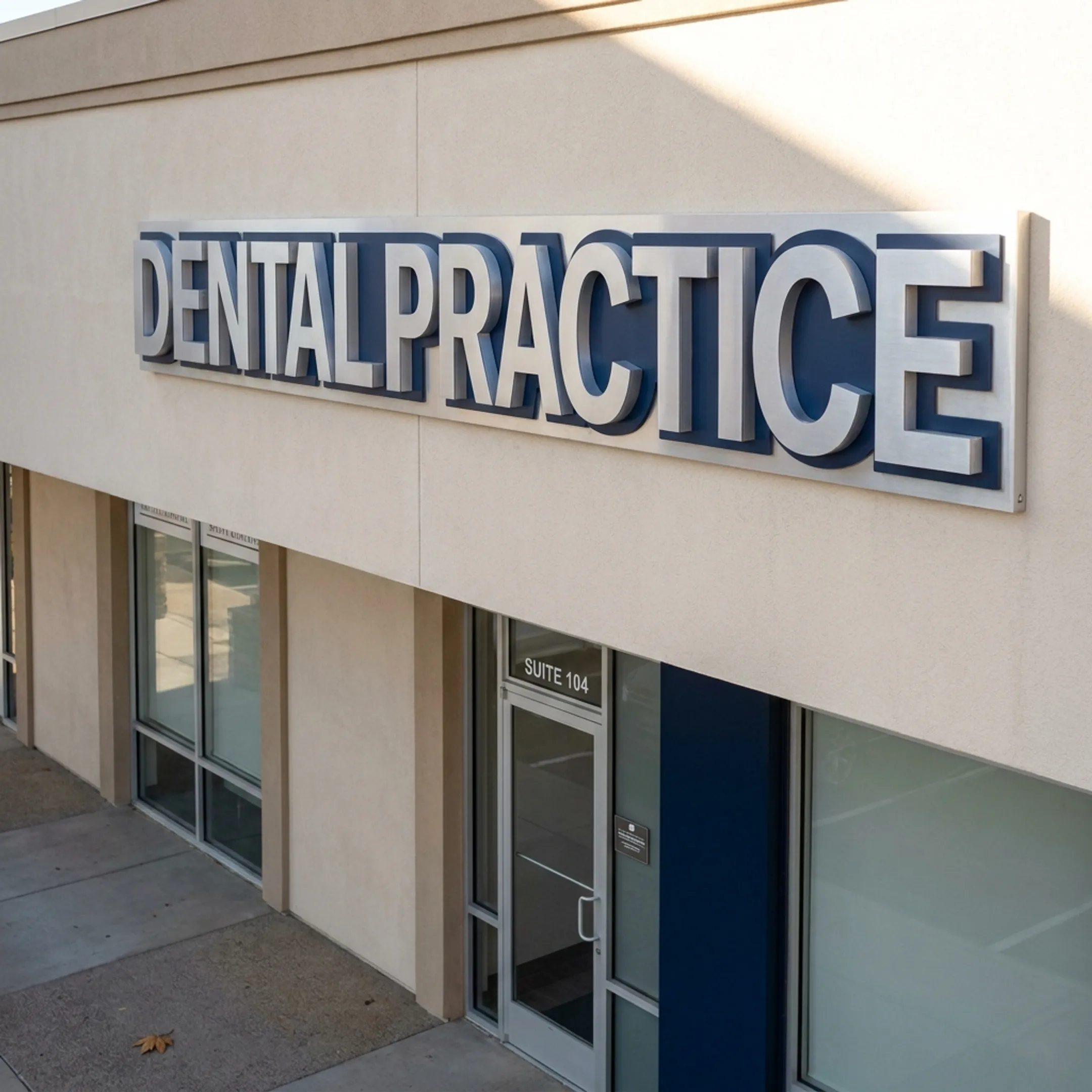Retail center dental office exterior sign