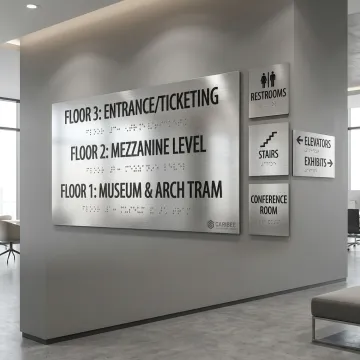 ADA-compliant signage in commercial lobby
