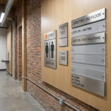 ADA-compliant signs in a Buffalo commercial building
