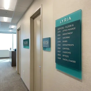 Custom ADA signage in commercial interior