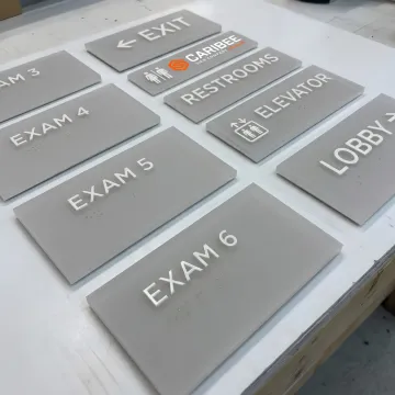 Tactile ADA signs for a commercial project