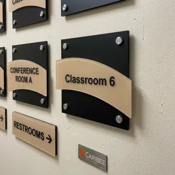 ADA signage being reviewed for a commercial building